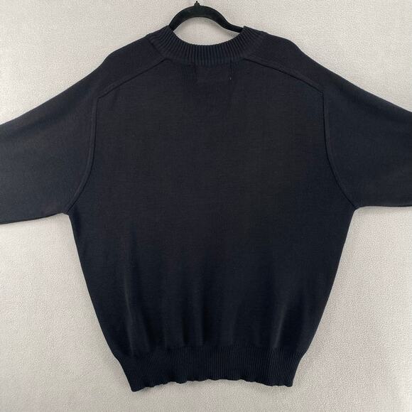 Vintage Obermeyer Wool Blend T Bird Pull Over Sweater Mens XXL Black Crew Neck - Picture 5 of 13
